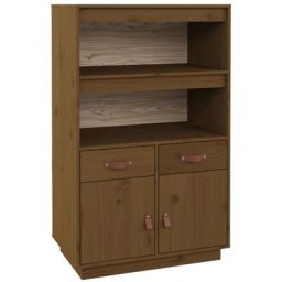 Buffet haut Marron miel 67x40x108,5 cm Bois massif de pin Vidaxl marron miel