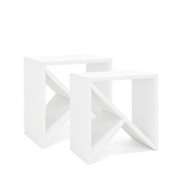 Pack de 2 Tables de chevet Stoke blanche 40x40