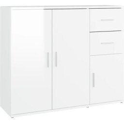 Buffet Blanc brillant 91x29,5x75 cm Bois d'ingénierie Vidaxl Blanc brillant