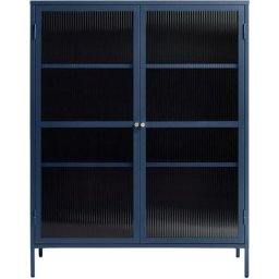 Bronco Armoire vitrine 2 portes en verre, bleu.