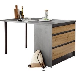 Meuble de cuisine, ilot de cuisine en mdf coloris Anthracite/Chêne Artisan - Longueur 180 x Hauteur
