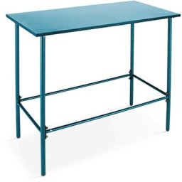 Table haute à manger en métal bleu pacific 120 cm - Palavas - Bleu