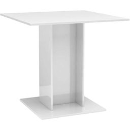 Table de salle à manger Blanc brillant 80x80x75 cm Aggloméré Vidaxl High gloss white