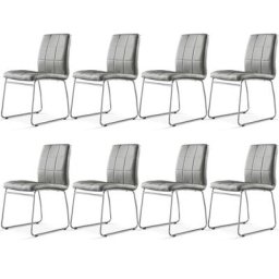 Sicotas - Lot de 8 Chaise à Manger Chaises de Cuisine avec Assise et Dossier en Cuir Artificiel,
