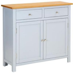 Buffet 90x33,5x83 cm Bois de chêne massif Vidaxl Light grey
