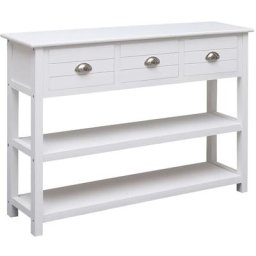 Buffet Blanc 108x30x76 cm Bois de Paulownia massif Vidaxl White