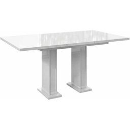 Table a manger extensible ross - blanc laque 120-160 cm