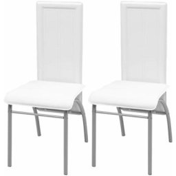 Chaises à manger lot de 2 blanc similicuir Vidaxl Blanc