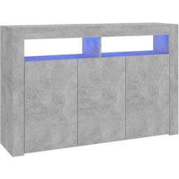 Buffet avec lumières led Gris béton 115,5x30x75 cm Vidaxl Gris béton