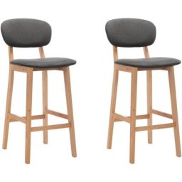 Tabourets de bar lot de 2 gris foncé tissu Vidaxl Gris foncé