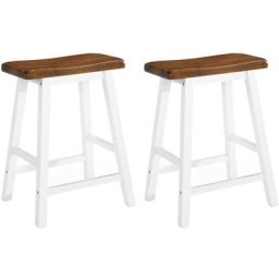Tabourets de bar lot de 2 bois massif Vidaxl Brun