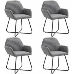 Chaises à manger lot de 4 gris foncé tissu Vidaxl Gris foncé