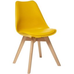 Atmosphera - Chaise scandinave - Baya - l 48 cm x l 55 cm x h 81 cm - Jaune - Livraison gratuite