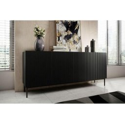 Buffet Bobochic Buffet 4 portes 200 cm kasha Pieds noir Noir - Noir