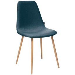 Atmosphera - Chaise Roka bleu denim créateur d'intérieur - Bleu