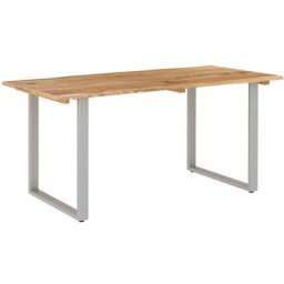 Table de salle à manger 160x80x76 cm Bois d'acacia solide Vidaxl Argent