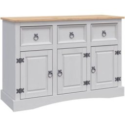 Buffet Gamme Corona Pin massif mexicain Gris 132x43x78 cm Vidaxl Gris