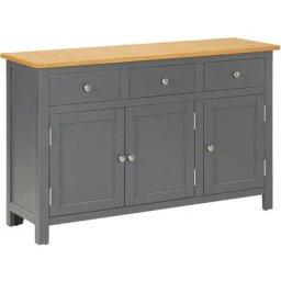 Buffet 110x33,5x70 cm Bois de chêne massif vidaXL - Dark grey