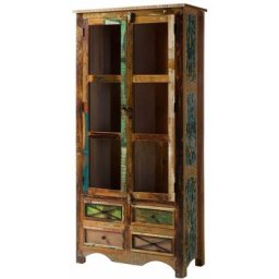 Vitrine en bois de récupération multicolore nature of spirit 138 - multicolore