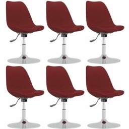 Chaises pivotantes à manger lot de 6 rouge bordeaux tissu vidaXL - Rouge bordeaux