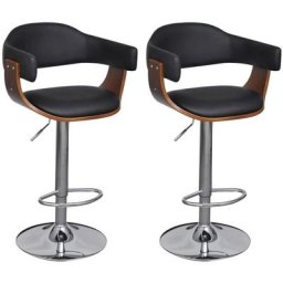 Tabourets de bar lot de 2 similicuir Vidaxl noir et marron foncé