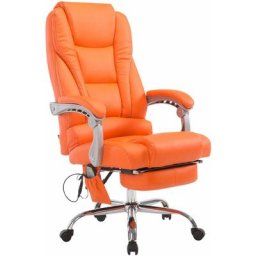 CLP - Fauteuil de bureau Pacific en similicuir avec une fonction massage orange