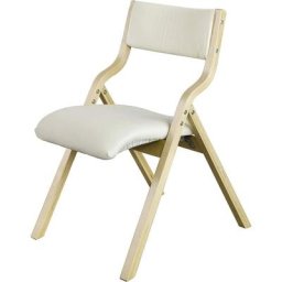 Chaise pliante en bois avec assise rembourrée, Chaise pliable pour Cuisine, Bureau FST40-W Sobuy