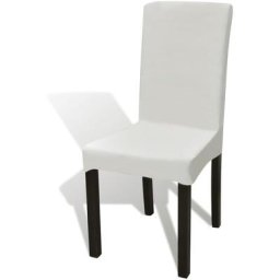 Housses de chaise élastiques droites 6 pcs Crème Vidaxl Crème