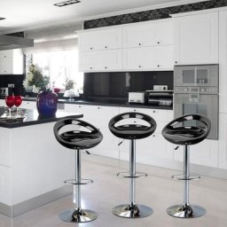 Lot de 2 tabourets de bar abs Noir Pivotant et réglable en Hauteur 59 cm - 80 cm , Chaise de Bar