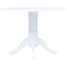 Table de salle à manger Blanc 106 cm Bois d'hévéa massif Vidaxl Blanc