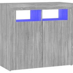 Buffet avec lumières led Sonoma gris 80x35x75 cm Vidaxl Sonoma gris