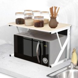 Haloyo - Support de Four à Micro-Ondes - Etagère Rangement Organisateur Cuisine 54*35*34.5cm Blanc