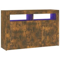 Buffet avec lumières led Chêne fumé 115,5x30x75 cm Vidaxl Chêne fumé
