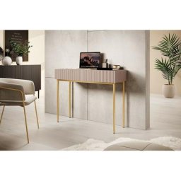 Consoles Bobochic Console 2 tiroirs kasha Pieds or Rose - Rose