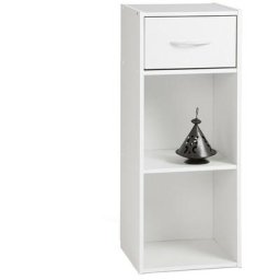 Etagère de rangement 2 cases + tiroir - CaliCosy - Blanc - Blanc