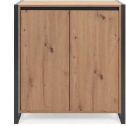 Finori - Commode Denver 1 Chêne artisanal et gris anthracite Artisan oak and anthracite grey