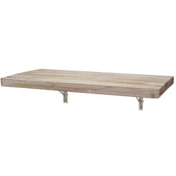 HW - Table murale C-H48, table pliante murale en bois massif - 100x50cm couleur naturelle