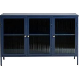 Bronco Buffet 3 portes en verre, bleu.