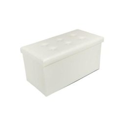 Repose-pieds en cuir pu avec boucle en cuir blanc 763838cm
