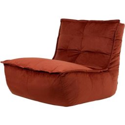 Pouf Chaise Longue en Velours Dolce, Pouf Fauteuil de Salon xxl, Terracotta Orange - Terracotta