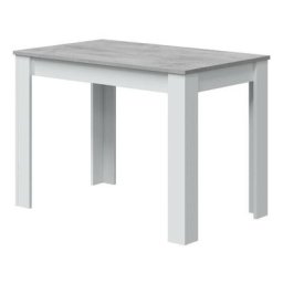 Table d'appoint Cloe pour la cuisine ou le salon en artik blanc et ciment design moderne 78x109x67