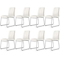 Sicotas - Lot de 8 Chaise à Manger Chaises de Cuisine avec Assise et Dossier en Cuir Artificiel,