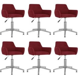 Chaises à manger pivotantes lot de 6 rouge bordeaux velours Vidaxl Rouge bordeaux