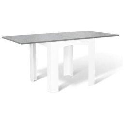 Table à manger extensible dona 6-8 personnes plateau effet béton ciré 80-160cm - Gris
