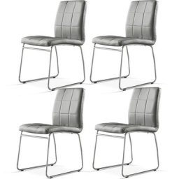 Sicotas - Lot de 4 Chaise à Manger Chaises de Cuisine avec Assise et Dossier en Cuir Artificiel,