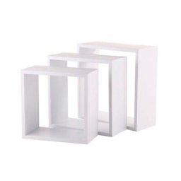 Set 3 étagères cube blanc 3 tailles