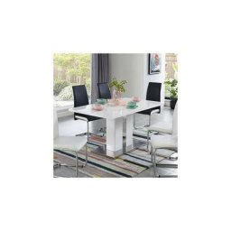 Table à manger 150x90x76 cm blanc brillant