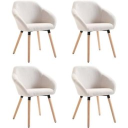 Chaises à manger lot de 4 crème tissu Vidaxl Crème