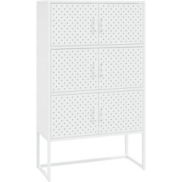 Buffet haut Blanc 80x35x135 cm Acier Vidaxl Blanc