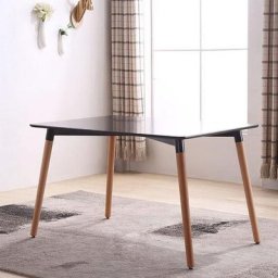 Table à manger rectangulaire scandinave bois 110cm noir
